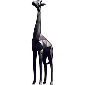 Giraffe Figurine Animal Figures Giraffe Ornaments Dolls for Wedding Birthday Home Decor - Black