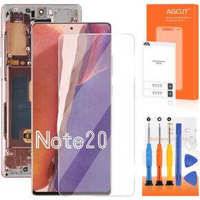 OLED for Samsung Galaxy Note20 4G 5G Screen Replacement for Samsung Note 20 5G LCD Display N980 SM-N981U SM-N981W LCD Digitizer Touch Screen Assembly Gold with Frame(Original Size,with Fingerprint)