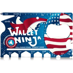 LIMITED EDITION: USA PRIDE Wallet Ninja - 18 in 1 Credit Card Sized Multitool (TSA Airplane Approved)