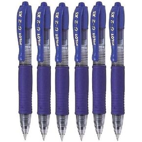 Pilot G2 Pixie Blue Pilot G2 Pixie Rollerball Pen 0.7mm Nib Tip 0.39mm Line Width Mini Gel Ink Retractable 207 (Pack of 6)