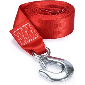 Boulder Tools Trailer Winch Strap - Heavy Duty Winch Strap with Durable Hook - Tow Strap Ropes for Car Vehicles, Trailer Boat, Jetski - Towing Winch Strap Accessories - 3300 lbs Load Capacity