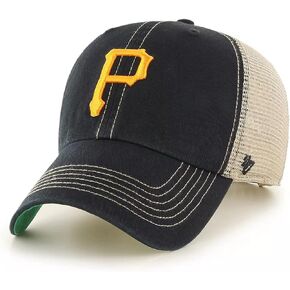 '47 MLB Trawler Mesh Clean Up Adjustable Hat, Adult One Size Fits All (Pittsburgh Pirates Black)