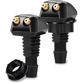 2 PCS Front Windshield Washer Nozzle, Universal Windshield Jet nozzle Compatible with Ford Honda Chrysler Subaru Buick Chevy Dodge and More Cars