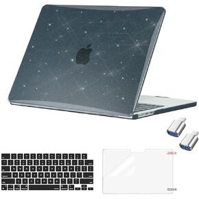 doeboe متوافق مع حافظة MacBook Air M2 مقاس 13.6 بوصة، لإصدار 2022 M2 A2681 فقط، هيكل صلب واقٍ شفاف مع غطاء لوحة مفاتيح وواقي شاشة ومحولين من النوع C إلى USB 3.0 أسود لامع in Kuwait