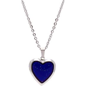 Mood Necklace Love Heart Photo Frame Change Color Emotion Feeling Pendant Necklace with Gift Box