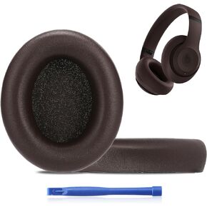 Replacement Ear Pads for Beats Studio pro,High-Density, Shock-Absorbing Foam,Protein Leather,Doesn't fit Any Other Studio Models (Deep Brown)