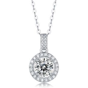 Moissanite Necklace with 925 Sterling Silver,Gift for Women,D Color (VVS1)