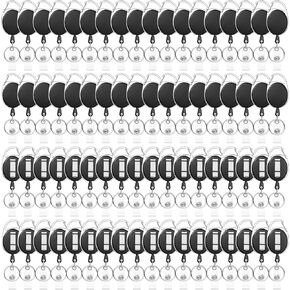 72 Pack Badge Reels Retractable Badge Holders with Clip Key Ring Liubeili Name ID Badge Clips Keychain for Nurse Doctor Employee Worker, Black