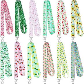 12 Pcs Seasonal Holiday Lanyards for ID Badges, Summer Neck Tag Name Badge Lanyards with Swivel Hooks for Keys Kids in Kuwait