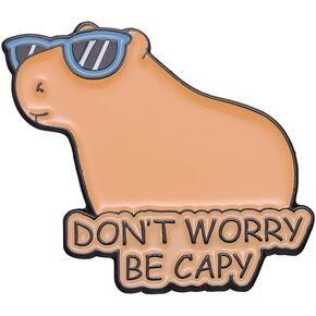 Don't Worry Be Capy Cavy Enamel Pin Cute Guinea Pig Brooch badge As Clothing Accessories