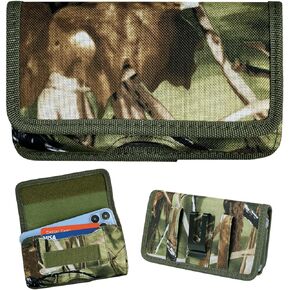 Camo Phone Case Holster Pouch, Camouflage Belt Clip Phone Holder for iPhone 15 Pro Max, 15 Plus, 14 Pro Max, Galaxy Note 20 S22 S21 Ultra S20 Plus Carrying Case with Belt Loop (XXL)