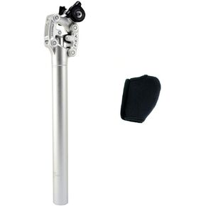 SR Suntour SP12 NCX Suspension Seat Post with Protective Cover 31.6X400mm, Silver, VK2298