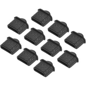 uxcell 10pcs Micro Silicone Protectors Male Port Anti Dust Cap Cover Black