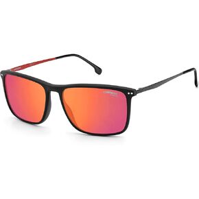 Carrera Men's 8049/S Rectangular Sunglasses, Matte Black, 58mm, 16mm