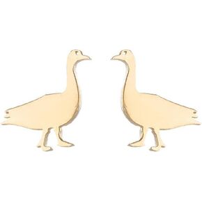 Cute Duck Stud Earrings Stainless Steel Swan Animal Cartilage Small Studs Earring Simple Jewelry Gifts for Women Teen Girls Bff