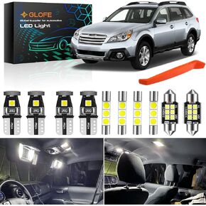 مجموعة مصابيح خريطة LED الداخلية لاستبدال Subaru Outback 2014 2015 2016 2017 2018 2019 2020 2021 2022 2023 أضواء قبة الخريطة، أضواء لوحة الترخيص + أداة تثبيت مجانية، 6000K أبيض ساطع