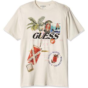 GUESS Men's Nautical Collage Short Sleeve Tee