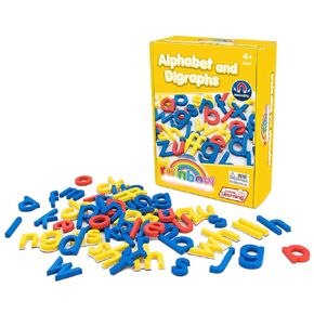 Junior Learning Alphabet and DIGRAPHS Print Rainbow Set of 56,White