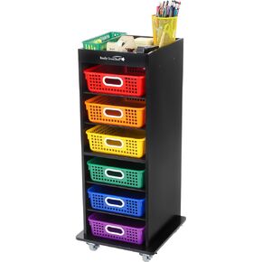 Really Good Stuff Multi Use Rolling Organizer with 6 Shelves