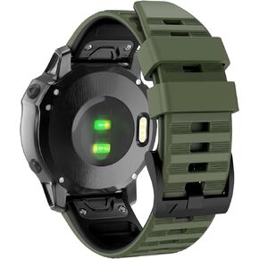 ISABAKE Compatible with Fenix 6X Band, 26mm Easy-fit Soft Silicone Watch Band Replacement for Fenix 5X/Fenix 5X Plus/Fenix 3/Fenix 6X Pro/Fenix 7X/Descent Descent MK2i Smartwatches