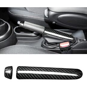 BLAKAYA Compatible with Carbon Fiber Car Handbrake Cover Automotive Shift Lever Modified Protection Decoration for Mini Cooper R50 R53 R52 R55 R56 R57 R58 R59 (Black)
