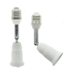 E26/E27 Light Socket Extender, 4.5 Inch Extension,Adjustable Vertical 90°Horizontal 360°, 100V - 250V, Max 150W, Medium Screw Base Light Converter Socket Extender 4-Pack01