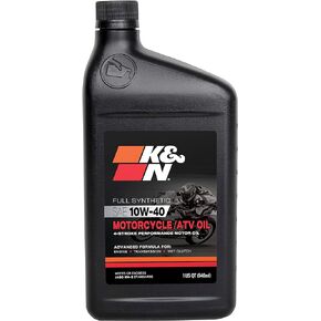 K&N Full Syntheteic Motorcylce/ATV Oil: 10W-40 Synthetic Oil: Premium Engine Protection, 1 qt