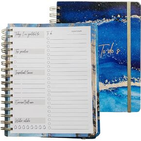Paper 'n Such To Do List Notebook - Undated Daily Planner, Spiral Hardcover Notepad, College Essentials, Task Organizer Agenda Pad for Work, Notes and CheckList- Colorful Pink