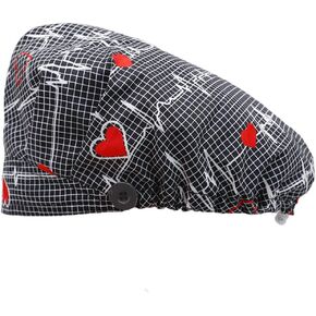 Adjustable Working Caps with Button for Women Men Bouffant Hats Tie Back with Sweatband Nursing Painter Cap in Kuwait