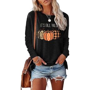 Womens Pumpkin Graphic Sweatshirts Crewneck Casual Fall Long Sleeve Tops