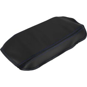 X AUTOHAUX Waterproof Anti-Scratch Microfiber Leather Armrest Box Cover Center Console Pad Protector Covers for Honda Civic 2006 2007 2008 2009 2010 2011 Black with Blue Stitching