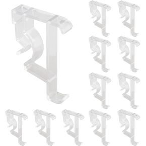 12PCS Valance Clips, 2 Inch Plastic Window Blind Valance Replacement Clips, Clear Hidden Valance Clips for Horizontal Blinds Valance