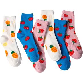 Fruit Socks Strawberry Socks Tomato Novelty Fashion Socks Pineapple Crew Socks for Women Men Ladies Socks Gift 6 Pairs