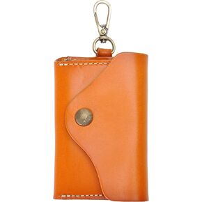 محفظة مفاتيح جلدية مصنوعة يدويًا للجنسين من ZLYC، حافظة بطاقات، سلسلة مفاتيح in Kuwait