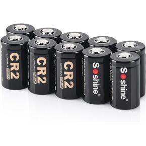 CR2 3V Lithium Battery 1000mAh UL Certified Non-Rechargeable Range Finder Battery for Range Finder,Flashlight,Digital Cameras (10)