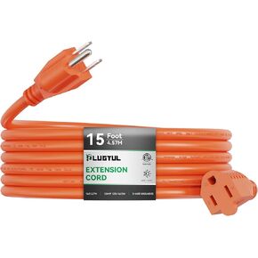 Outdoor Extension Cord 6 FT Waterproof, 16/3 Gauge Heavy Duty 3 Prong Extension Cord, 13A 1625W SJTW, ETL Listed, Great for Garden and Home, Orange