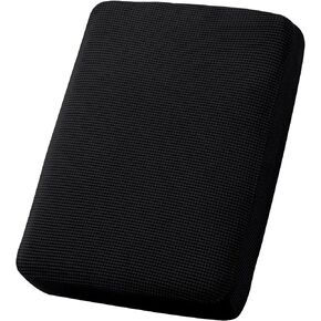 Sectional Couch Covers 3 Pieces Stretch Durable Cushion Covers L Shape Separate Sofa Couch Covers for Both Left/Right Sectional Couch(Sofa 2 Seater + 1 Chaise, Black)