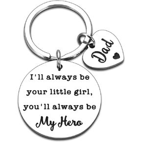 Father Daughter Keychain Gifts, Dad Birthday Gifts for Men from Daughter, Dad Keychain from Daughter, Keyring Gifts for Dad Birthday, Gifts for Dad Who Wants Nothing, Girl Dad Daddy Keychain Gifts