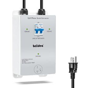 110V to 220V Quick Connectors, Briidea DIY 220-240V Power Supply from Two 110/120V AC Circuits, 220V 15AC Output Outlet, Charge The Car (GFCI Outlet Circuit Tester Included)