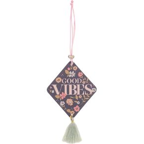 Karma, Shaped Air Fresheners, Essential Oil Diffuser for Cars, Home & Office - Colorful Decorative Hanging Air Freshener with Tassel, Hello Sunshine