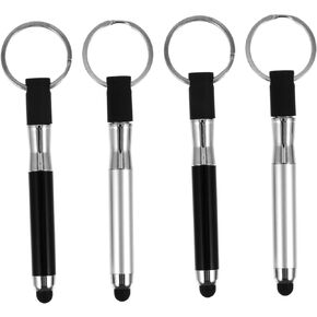 4pcs Touch Screen Ballpoint Pen White Out Pens Black Keychain Keychains for Girls Touch Screen Stylus White Pens Black Pens Keychain for Girls Pearlescent Plastic Makeup
