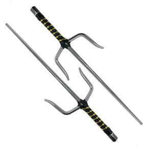 19" Chrome Sai with black/gold plastic wrapped handle.