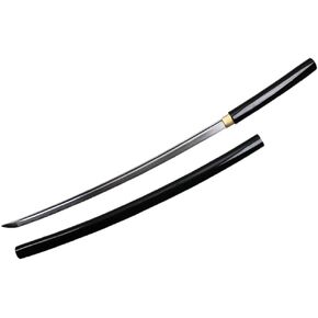 F-906-BK Handmade Japanese Shirasaya Samurai Katana Sword Sharp, 40", Black