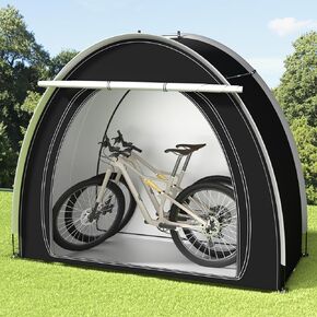 2 PCS Outdoor Bike Storage Tent, Large Waterproof 2-in-1 Splicable Shed with Double Doors, Bicycle Covers Outdoor Storage Shed, 210D Oxford Fabric PU4000 Waterproof for Motorcycle,Garden Tools DCZP