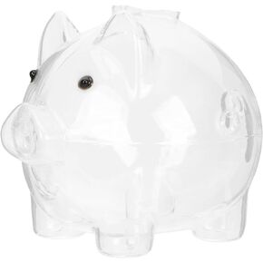 ibasenice Tablescape Decor Piggy Bank Glass Clear Pig Shaped Piggy Bank Unopenable Saving Box Transparent Tip Collection Jar Coin Bank Cash Bills Change Box for Adults Adult Piggy Bank Desk Top Decor