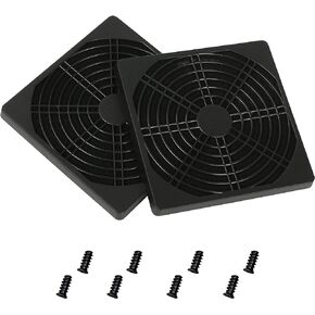 GELRHONR 120 x 120mm PC Chassis Fan Dust Cover,2 PCS 125mm Computer Dustproof Fan Protector Dust Filter Cover Grill with Screws (Black-12cm)
