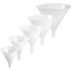212195-0001 Polypropylene/HDPE Lab and Utility Funnel Assortment, Translucent