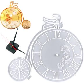 Clock Resin Mold Large Silicone Clock Molds Handmade DIY Roman Numerals Epoxy Silicone Casting Resin Mould with Clock Movement for Wall Clack Art Home Decoration (Clock Mold)