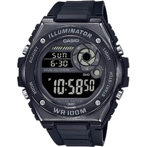 Casio LED Illuminator 10-Year Battery Five Alarm Men's Watch MWD-100HB-1BV