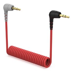 3.5mm TRS to TRRS Patch Cable Rode SC7 Cord Coiled Audio Wire Micphone Lead Compatible with MOVO SC7, Rode Videomicro GO/Wireless GO/Videomipro+/MM1 and BOYA External Mic